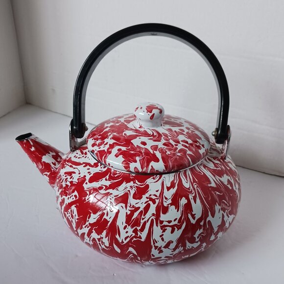 Vintage Red/white Splatter Enamel Ware Rare - Picture 1 of 10
